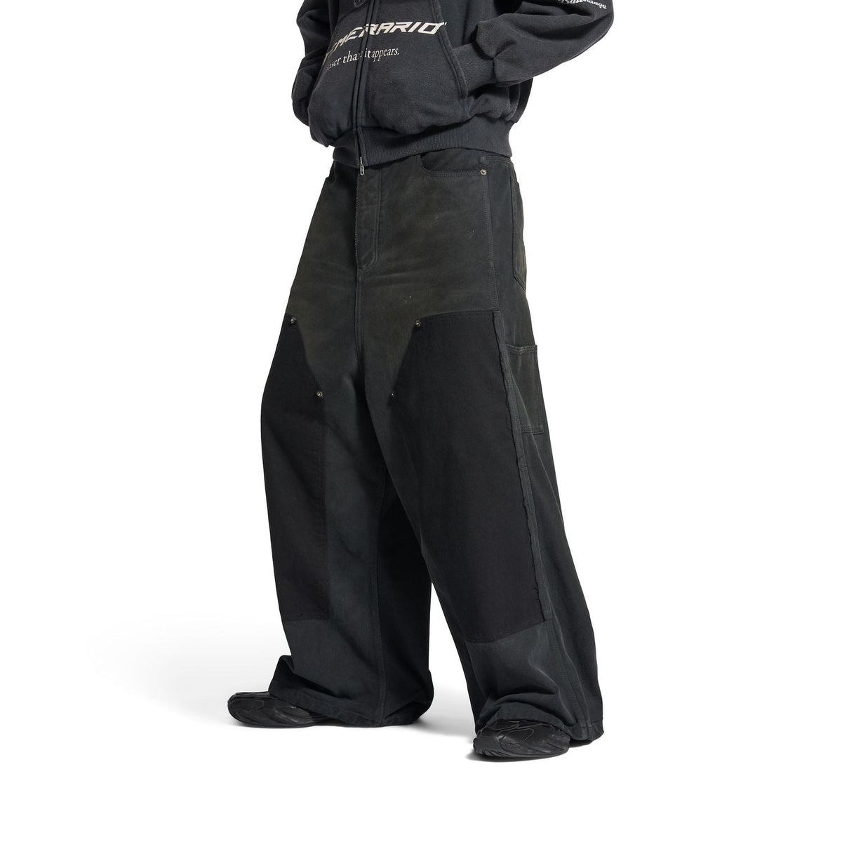 BALENCIAGA Distinctive Ripped Baggy Pants for Men