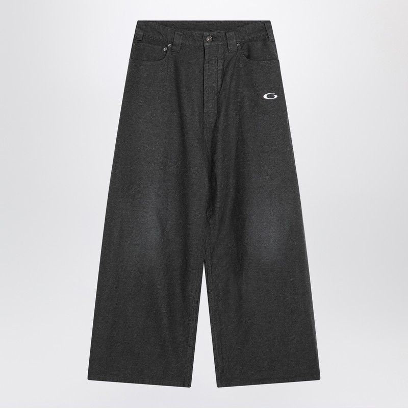 BALENCIAGA Men's Stylish Denim Trousers with Embroidered Logo
