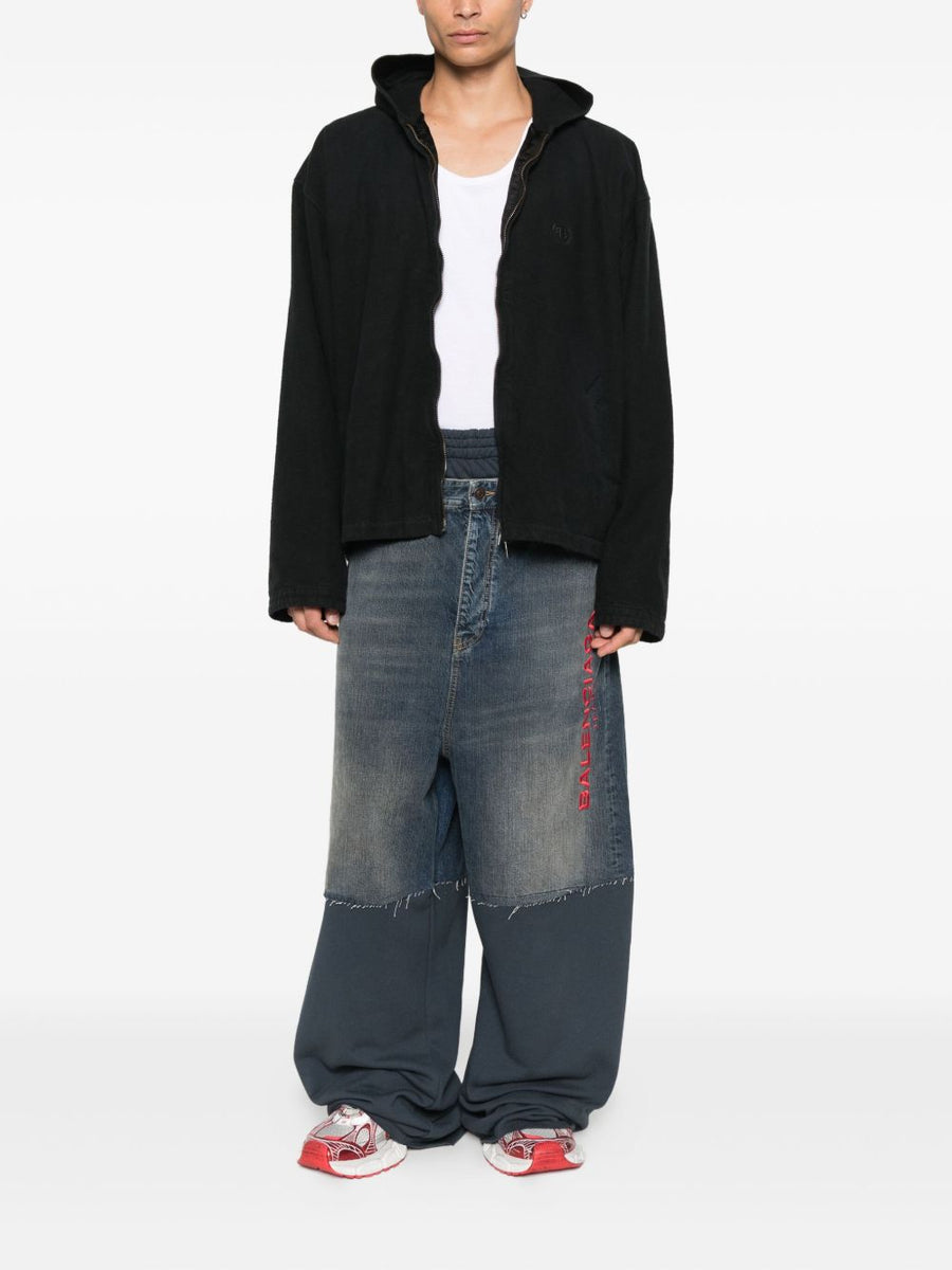 BALENCIAGA Men's Two-Way Zip Hooded Jacket