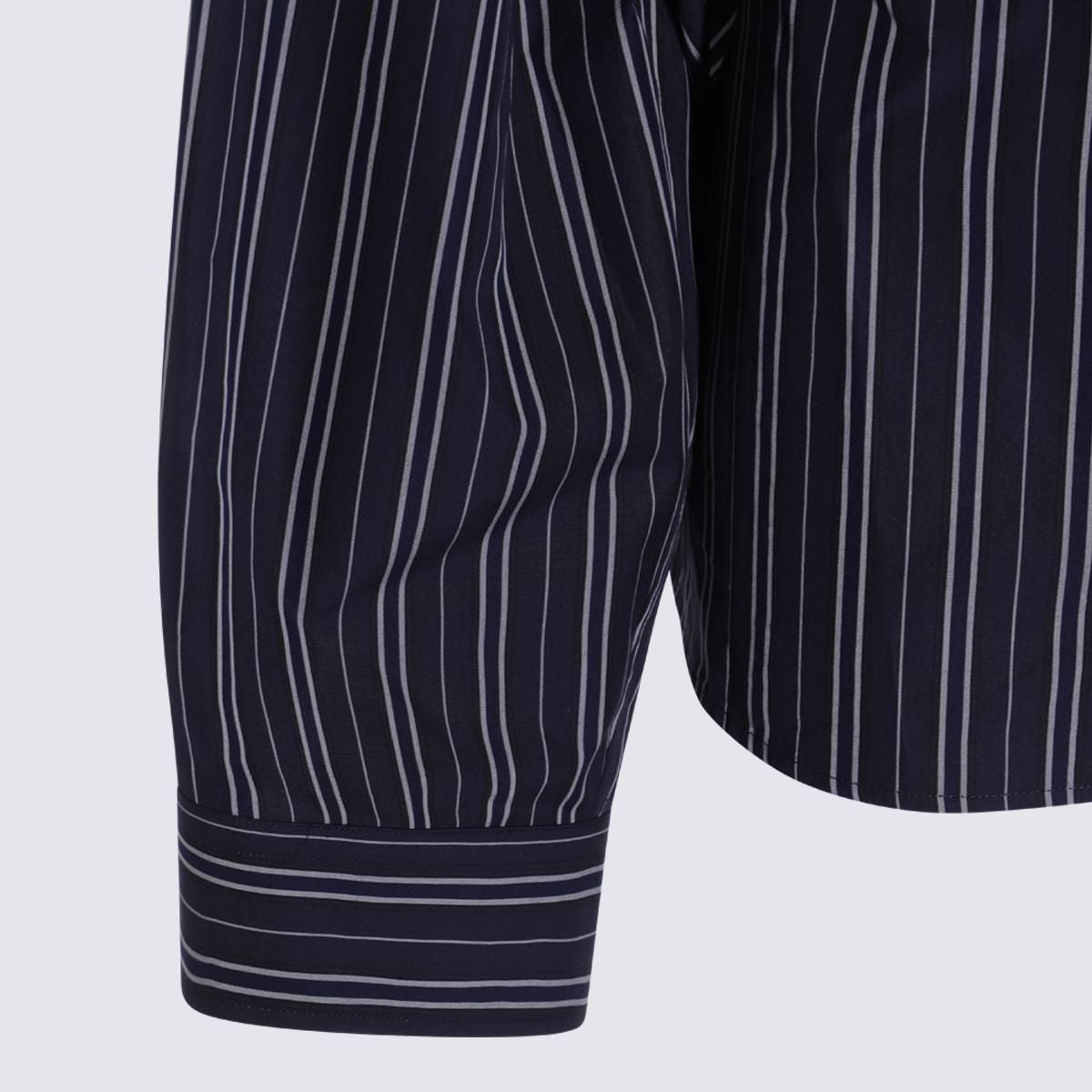 BALENCIAGA Striped Cotton Shirt with Asymmetrical Design for Women