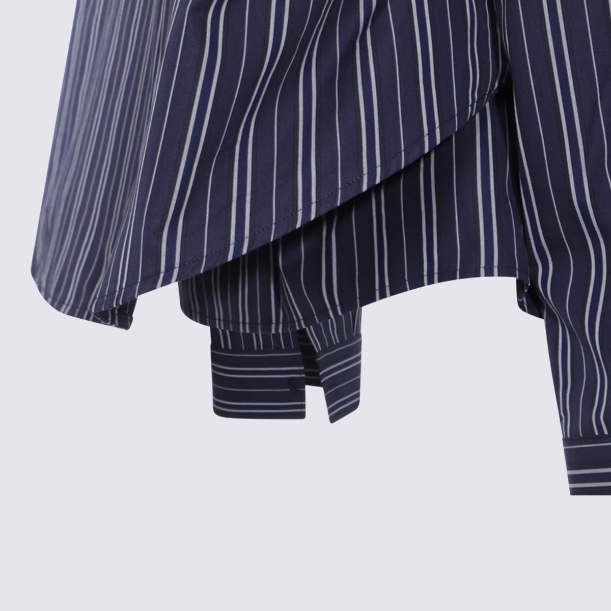BALENCIAGA Striped Cotton Shirt with Asymmetrical Design for Women