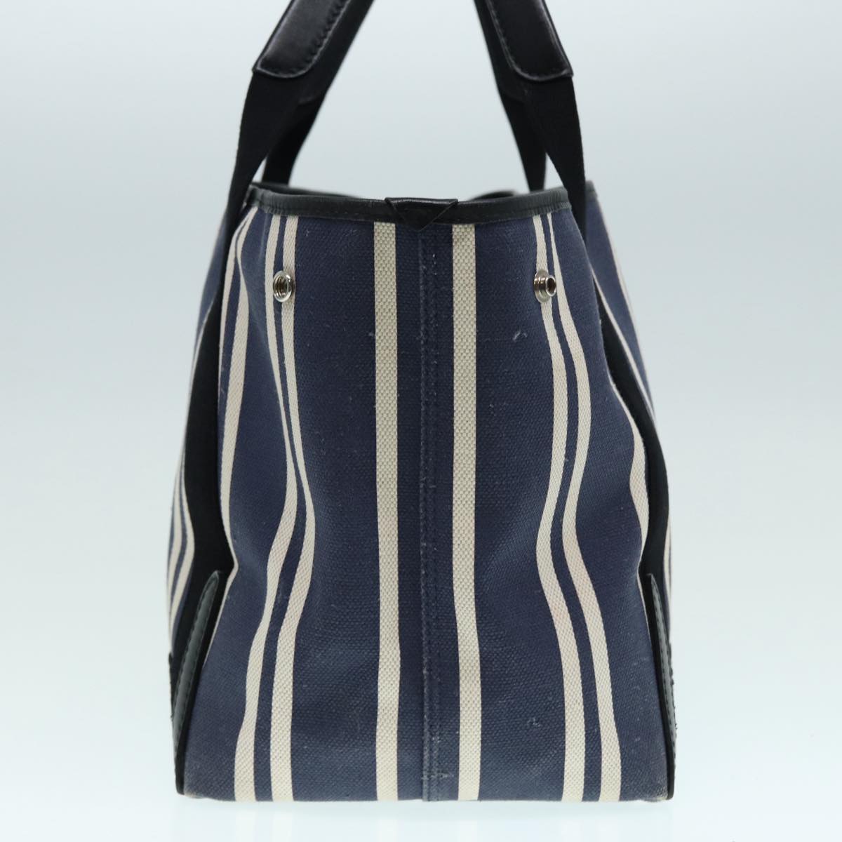 balenciaga Navy Cabas M Hand Bag Canvas Blue Silver 339933 Auth 88567
