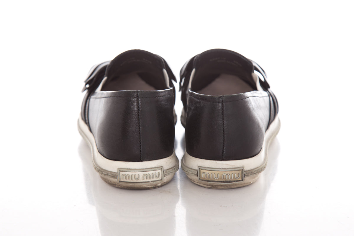 Miu Miu Black Bow Sneakers SZ 38.5