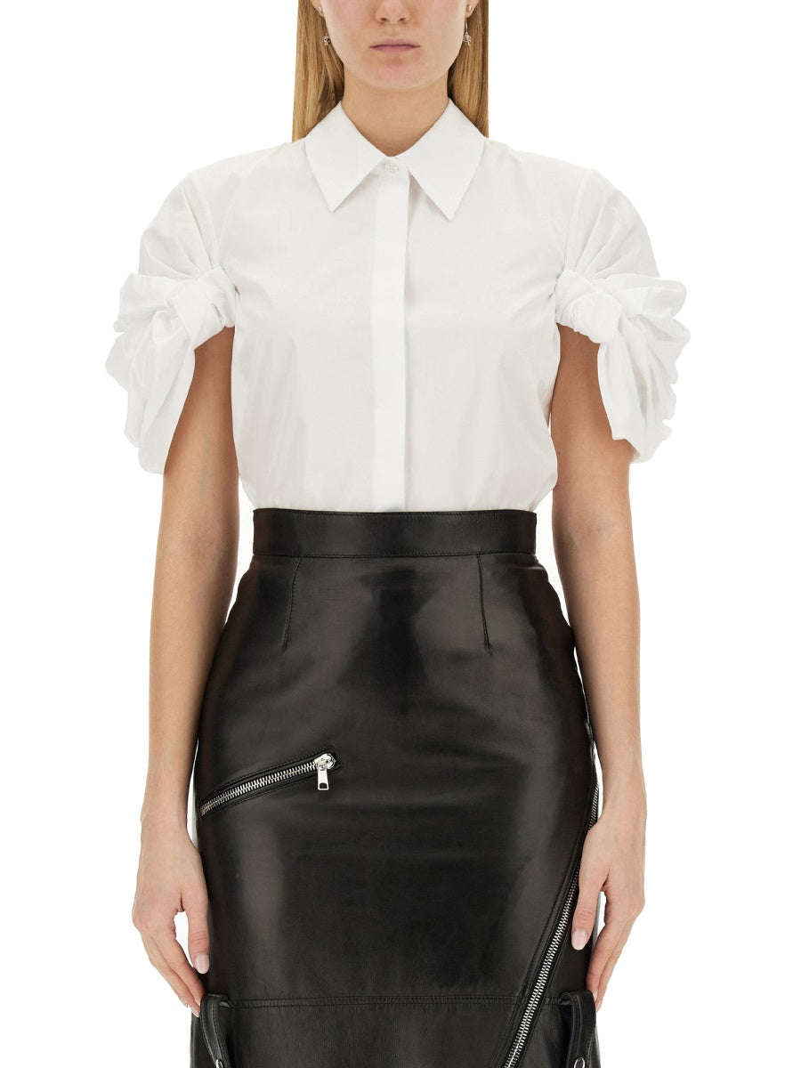 Alexander Mcqueen Women Shirt With Knot Sleeve