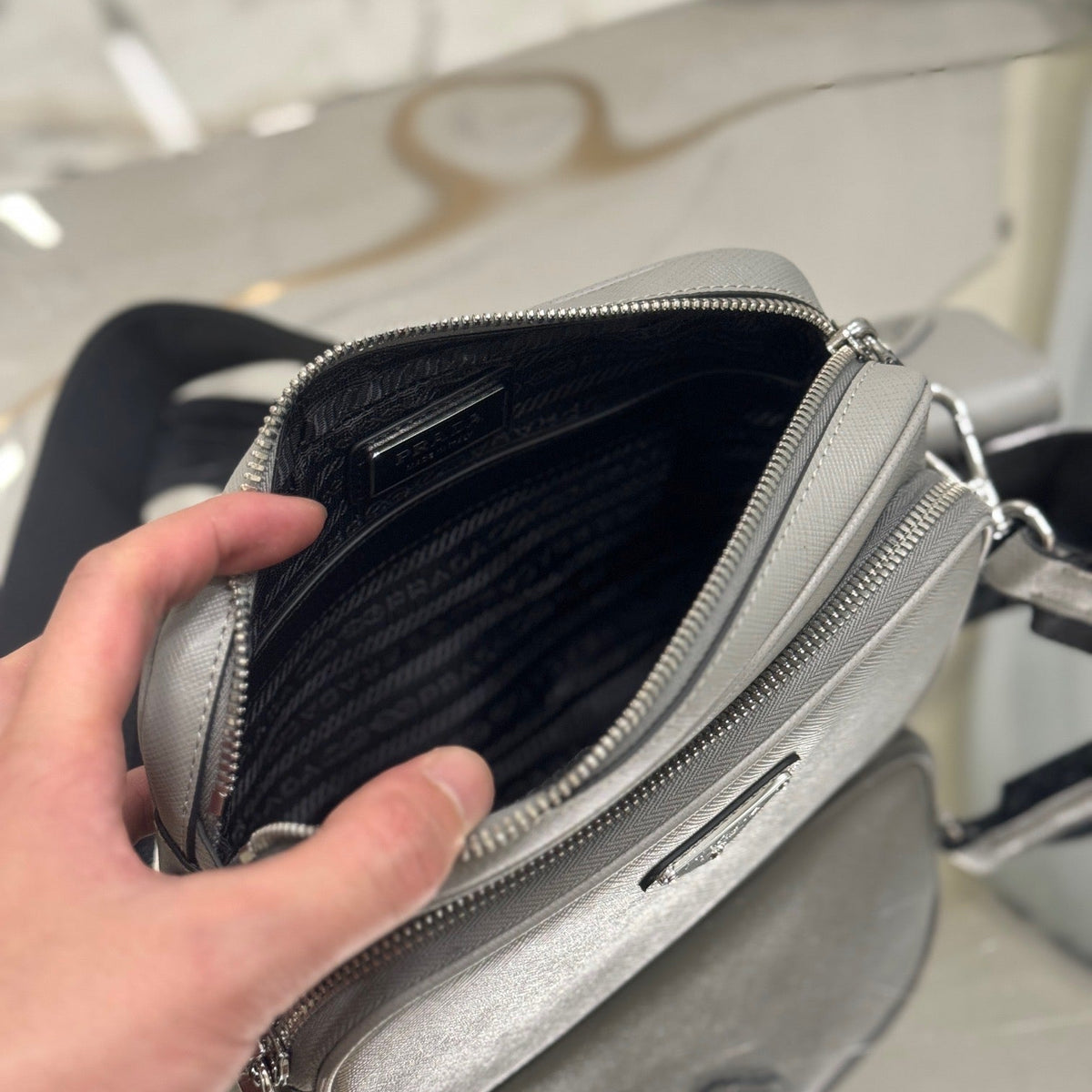 PD SAFFIANO LEATHER SHOULDER BAG