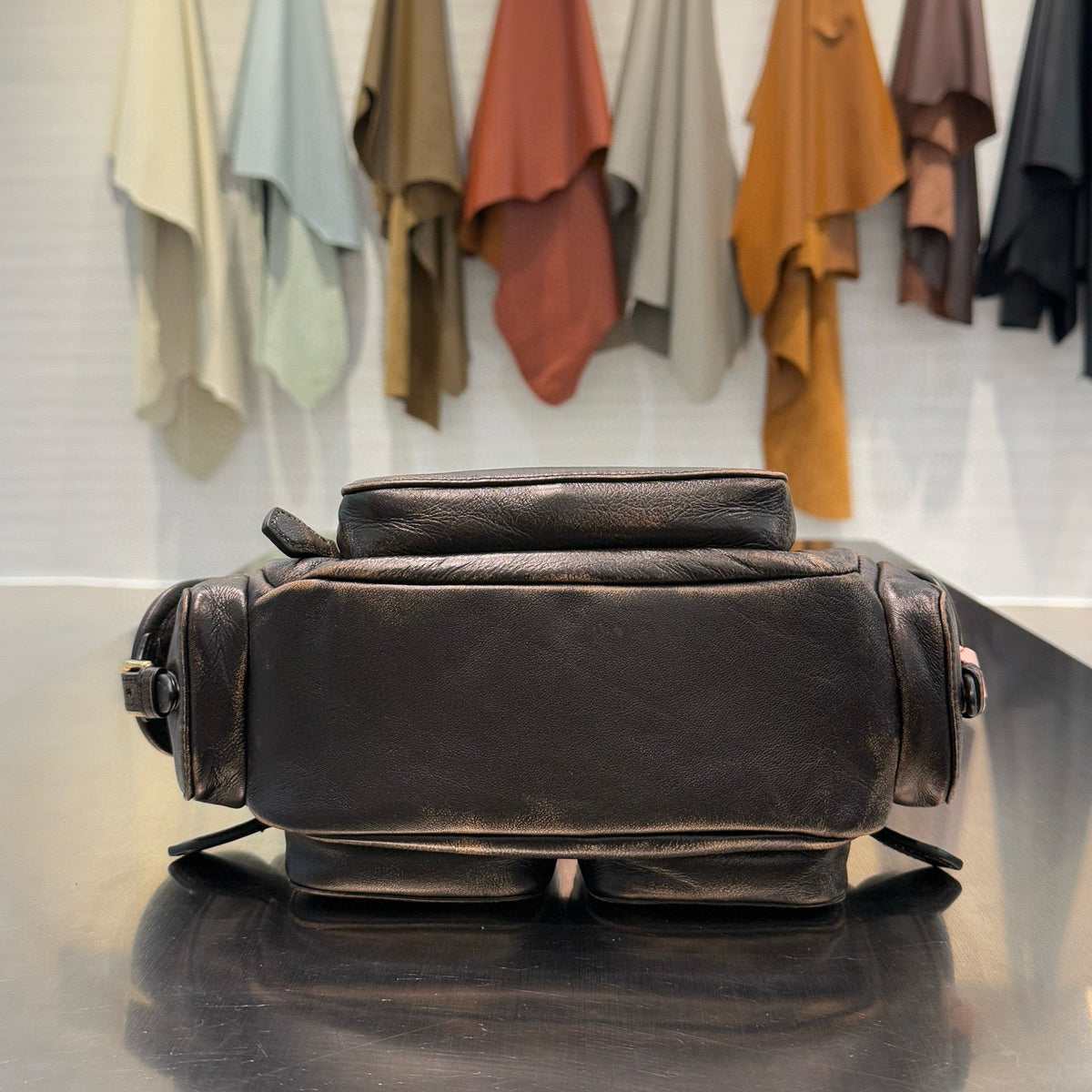 MIU M POCKET NAPPA LEATHER BAG