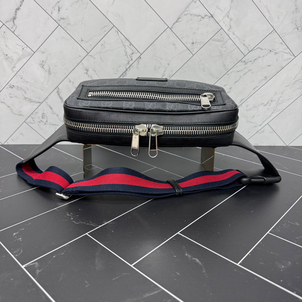Gucci Black GG Coated Canvas Bum Bag