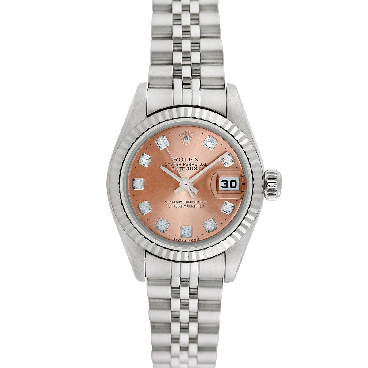 Rolex Ladies Stainless Steel Datejust with Factory Diamonds, item #21