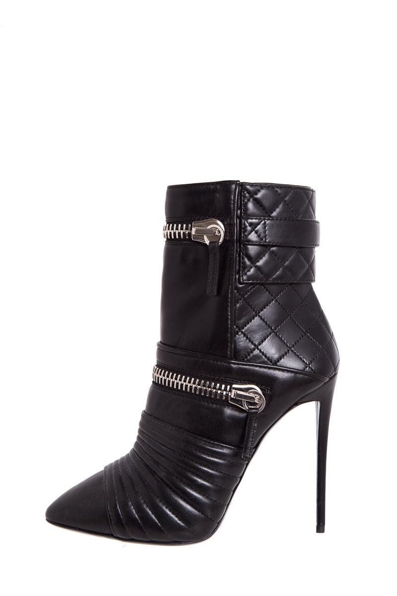 Guiseppe Zanotti Black Zipper Booties SZ 38.5