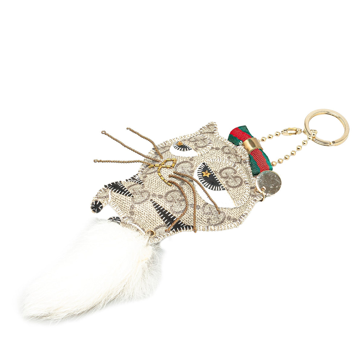 GUCCI GG Supreme Cat Key Chain