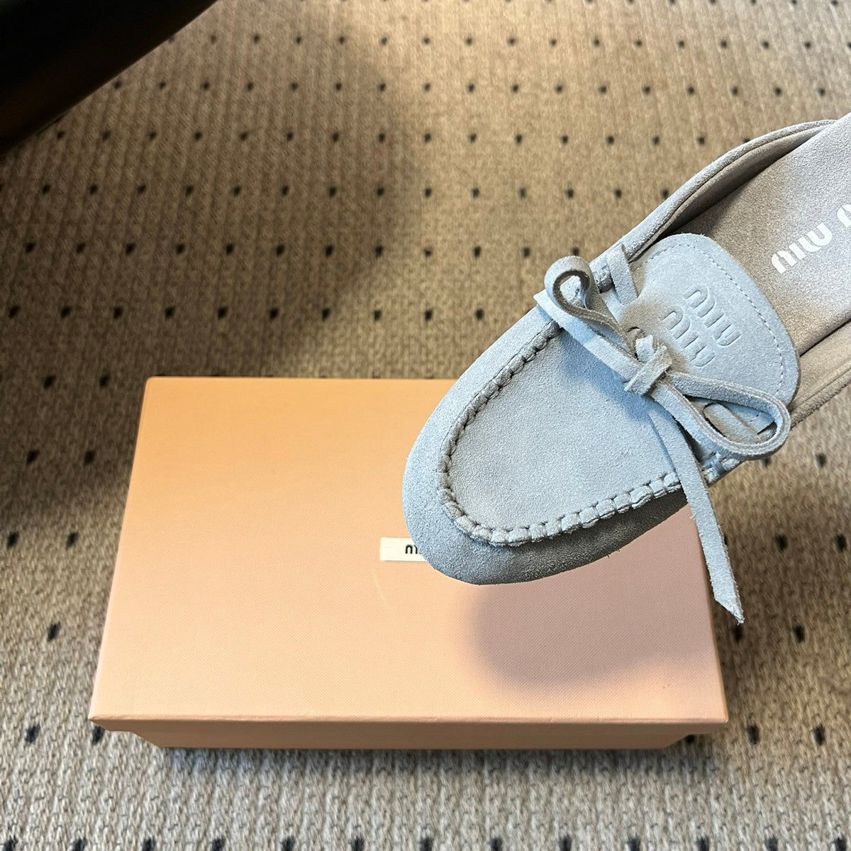 MIU M SUEDE MULES