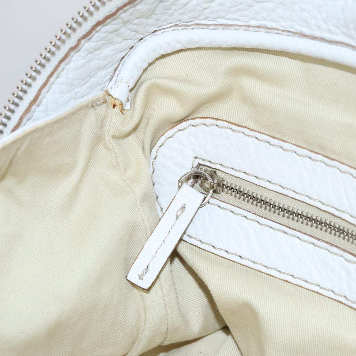 Chloe Paddington Hand Bag Leather White 93544