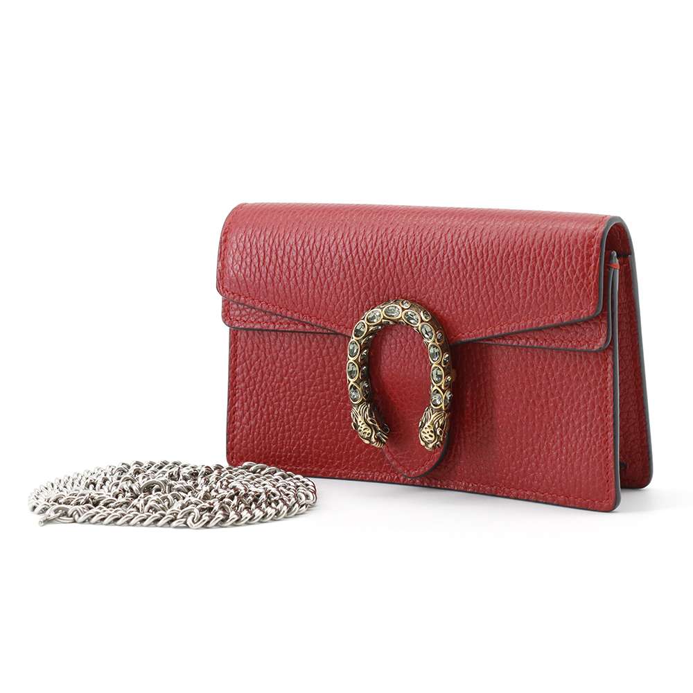 GUCCI Dionysus ChainShoulder Bag Red 476432 Leather