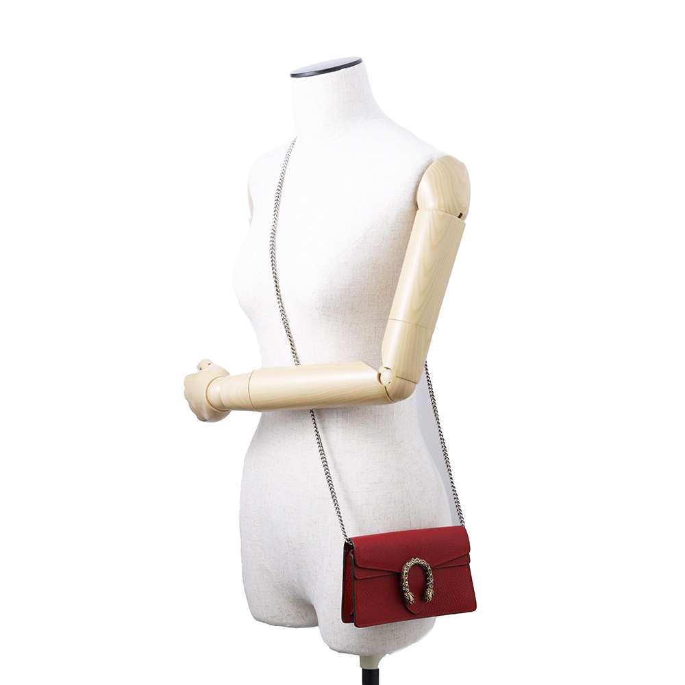 GUCCI Dionysus ChainShoulder Bag Red 476432 Leather