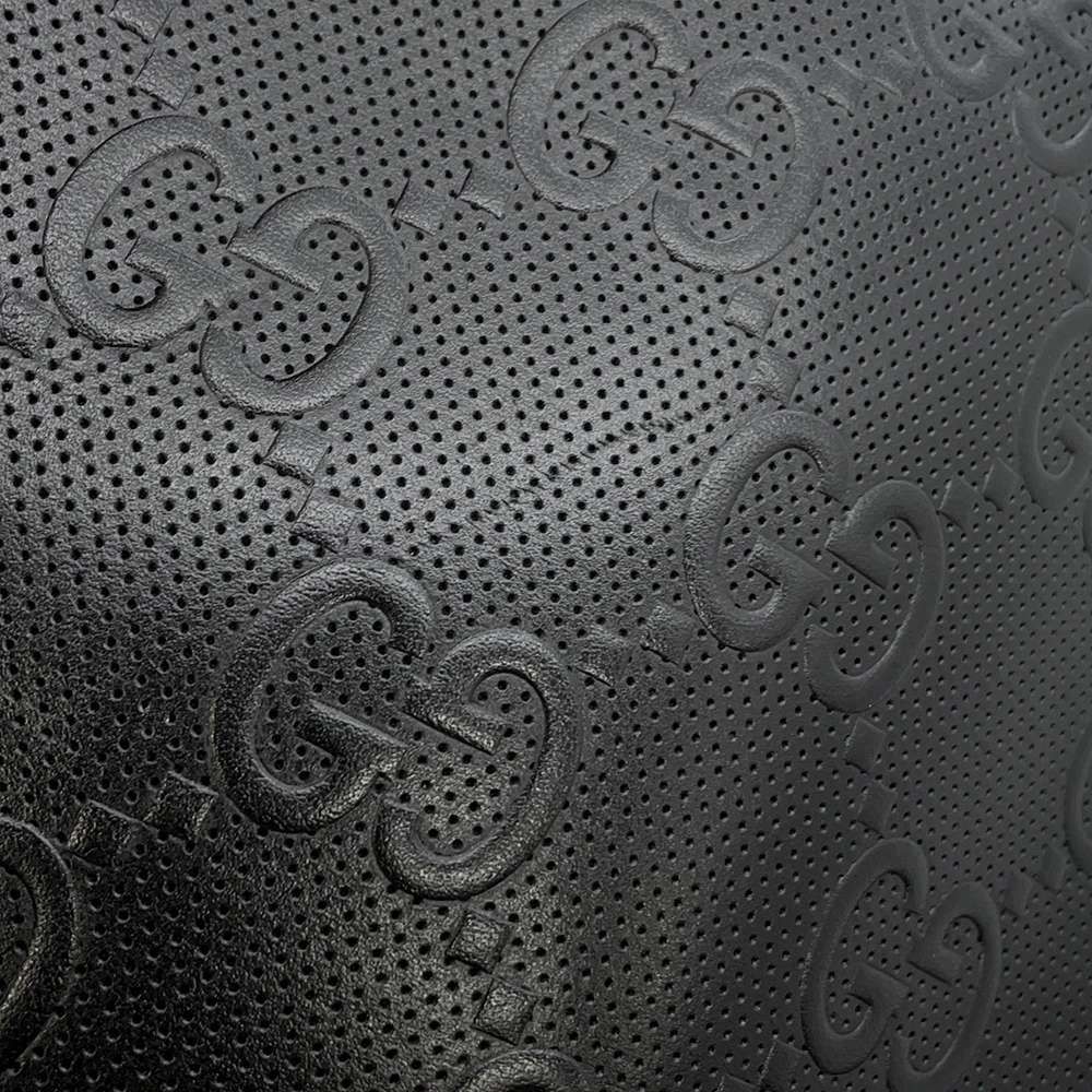 GUCCI GG embossed 2WAY Clutch Bag Black 696009 Leather Size Medium
