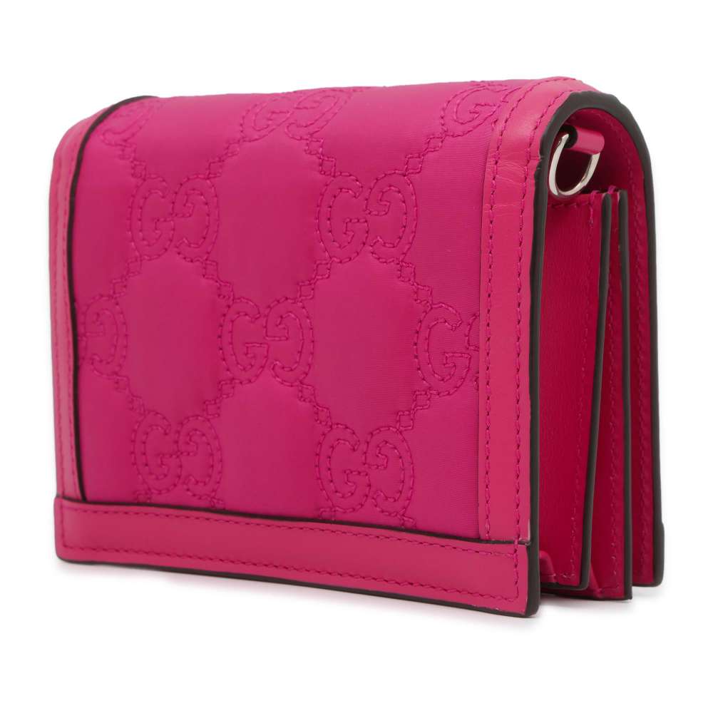 GUCCI Quilted 2WAYShoulder Bag Pink 723777 Nylon Leather