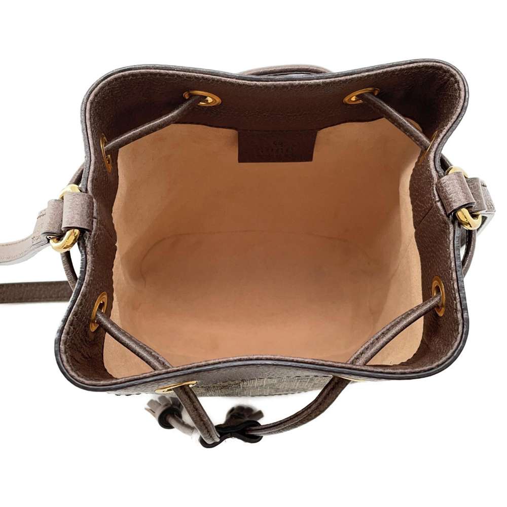 GUCCI Ophidia GG Mini Bucket Bag Drawstring BagShoulder Bag Beige/Brown 550620 GG SupremeCanvas Leather