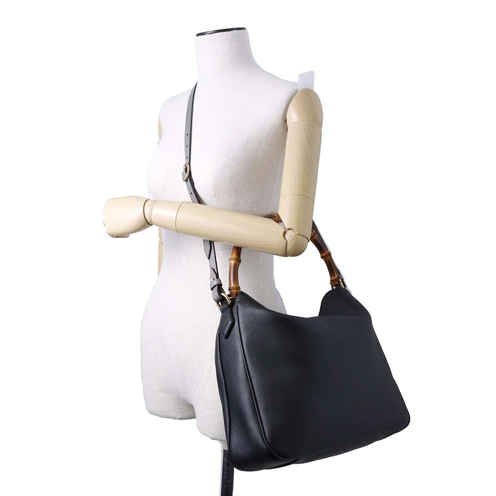 GUCCI Diana Shoulder Bag Black 746245 Leather Size Large