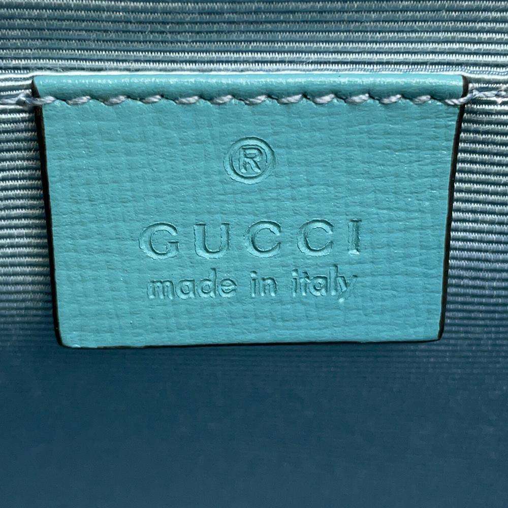 GUCCI Horsebit ChainShoulder Bag Blue 655667 Straw