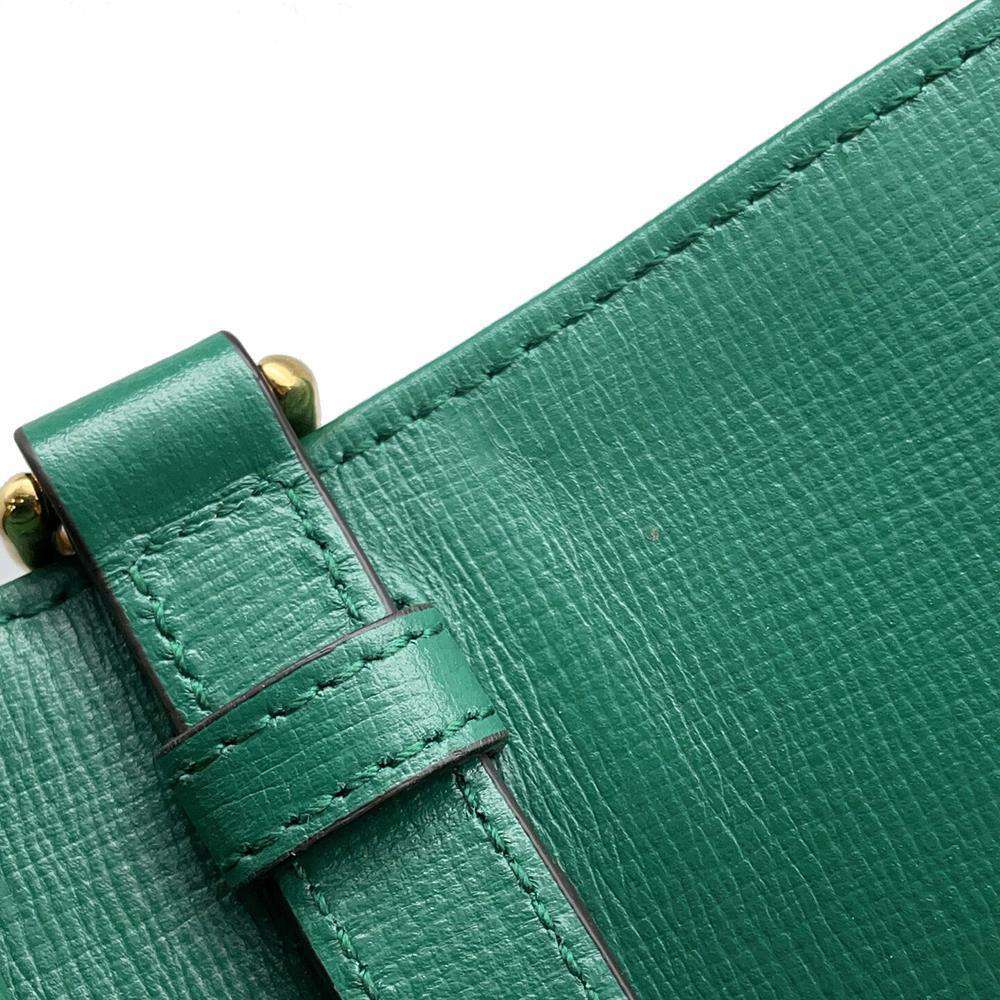 GUCCI Horsebit Chain Shoulder Bag Green 655667 Straw