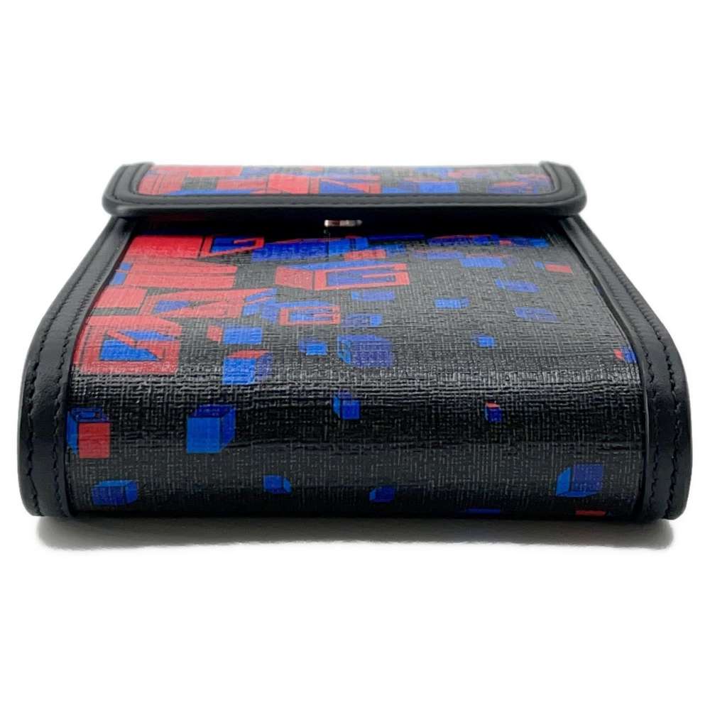 GUCCI Square G Space Pochette Shoulder Bag Black/Multicolor 631766 PVCLeather