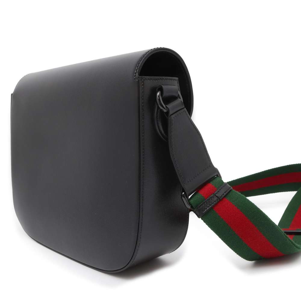 GUCCI Horsebit 1955 Shoulder Bag Black 700457 Leather