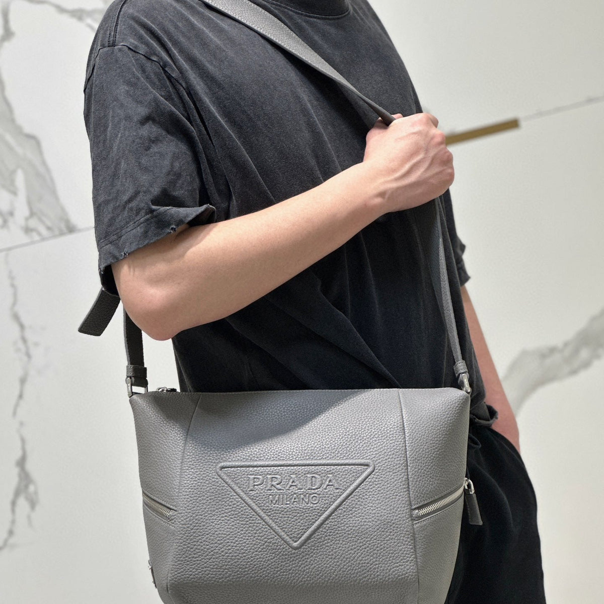PD LEATHER BAG WITH SHOULDER STRAP