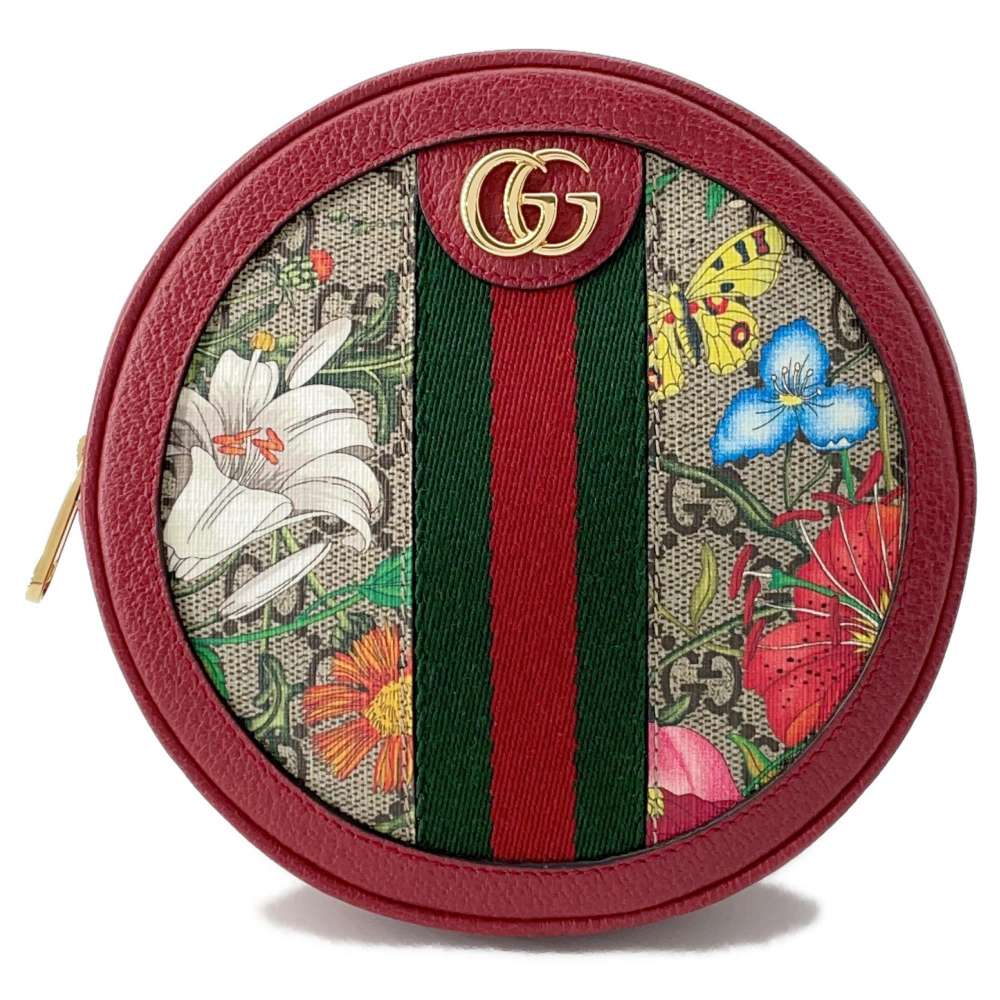 GUCCI GGFlora Offdia Backpack Red/Beige 598661 PVC Leather