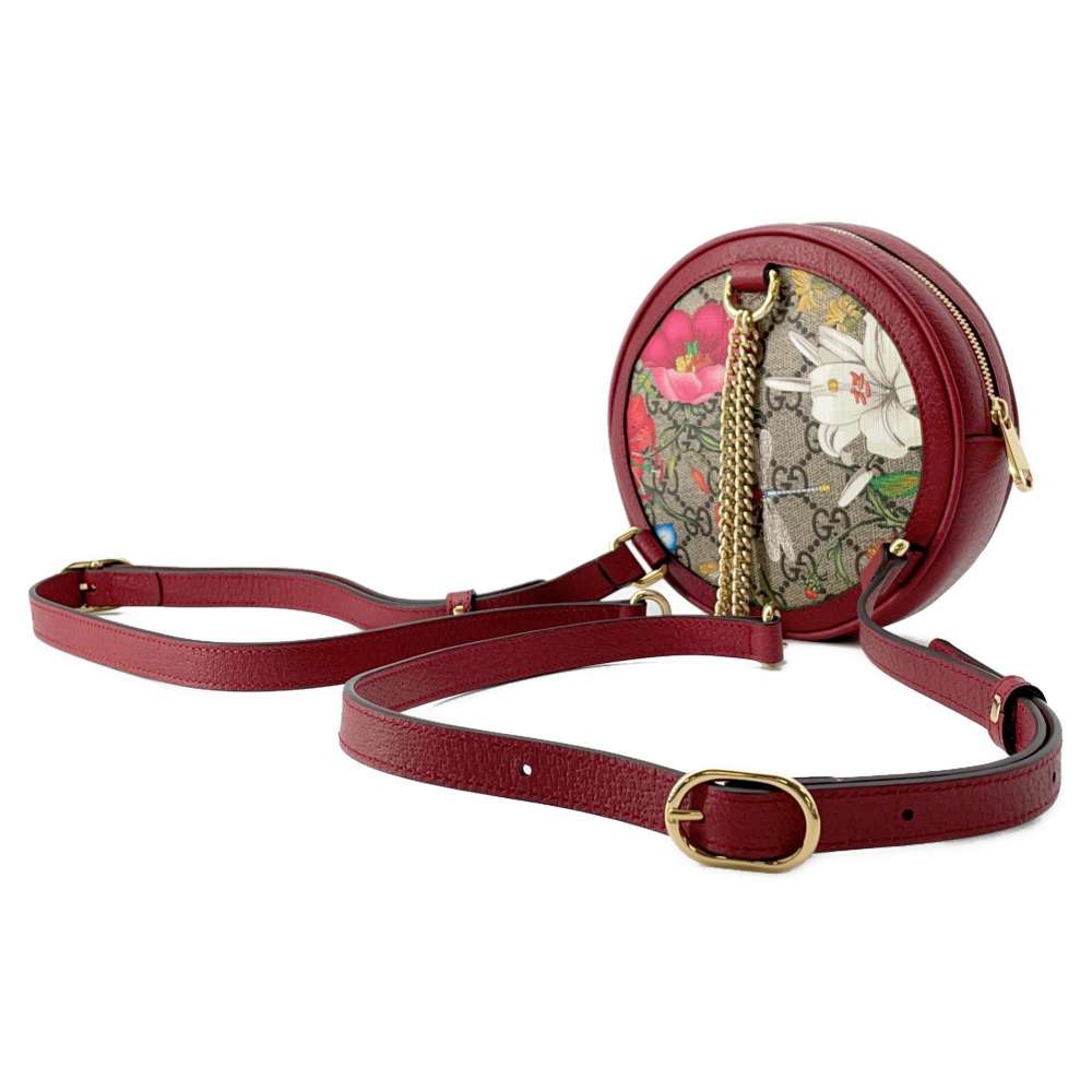 GUCCI GGFlora Offdia Backpack Red/Beige 598661 PVC Leather