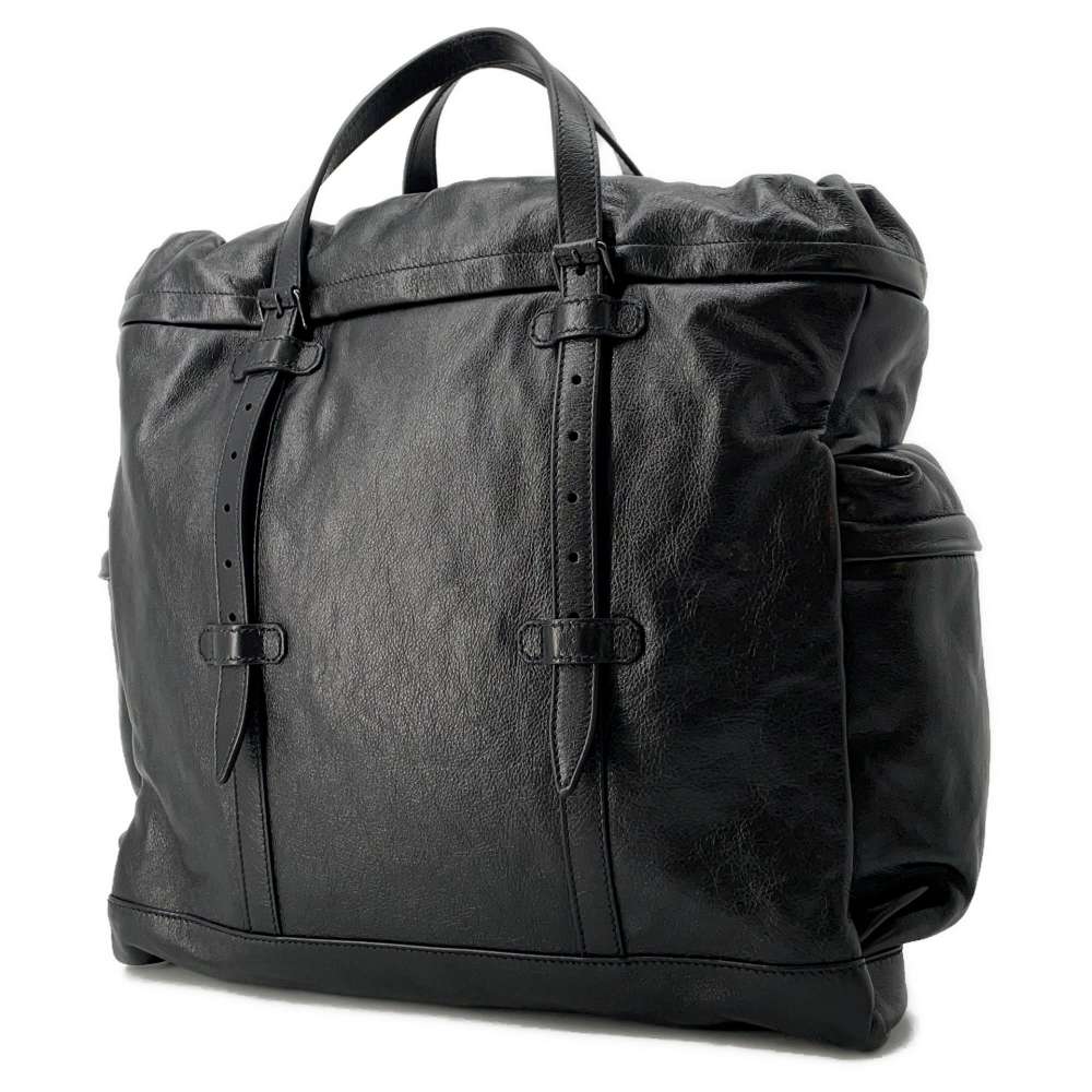 GUCCI Drawstring Tote Bag Black 725664 Leather
