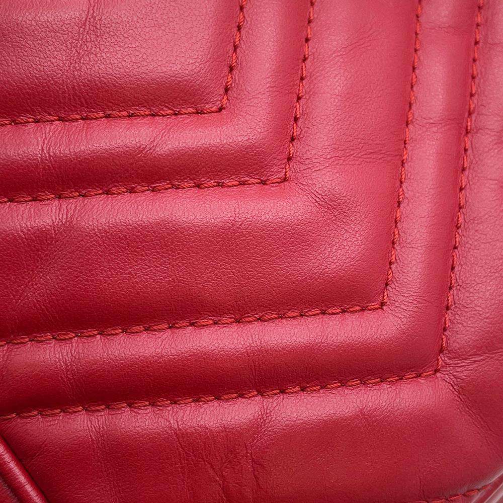 GUCCI GG Marmont Shoulder Bag Red 447632 Leather