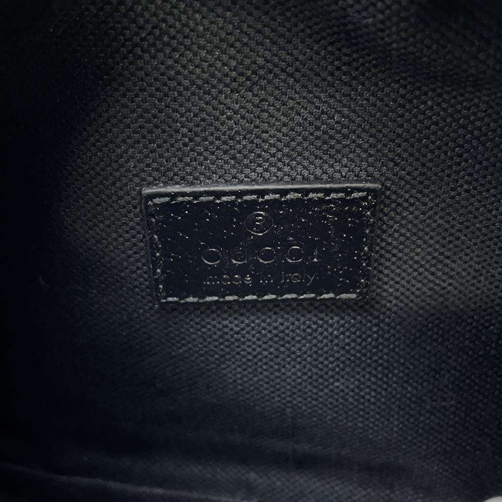 GUCCI Jumbo GG Shoulder Bag Black 696075 Canvas Leather