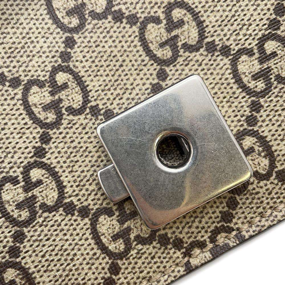GUCCI Dionysus GG Supreme ChainShoulder Bag Beige/Red 421970 PVC suede