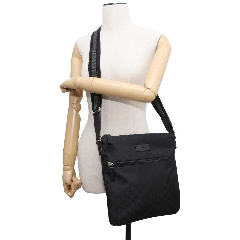 GUCCI GGNylon Shoulder Bag Black 509639 Nylon Leather