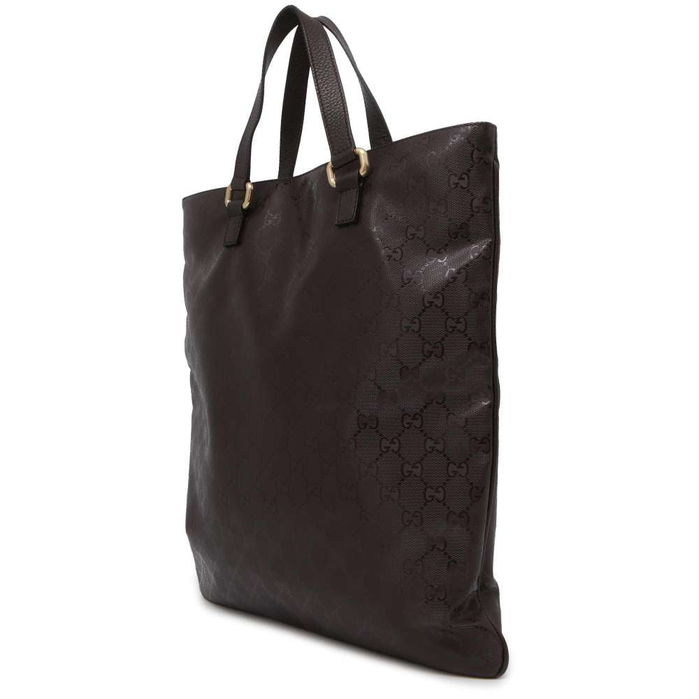 GUCCI GG Imprime Tote Bag Brown 272347 PVC Leather