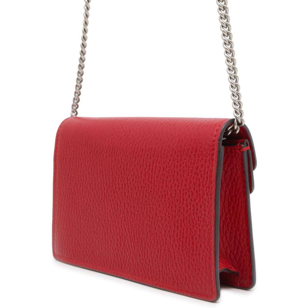 GUCCI Dionysus ChainClutch Red 476432 Calf Leather Rhinestone