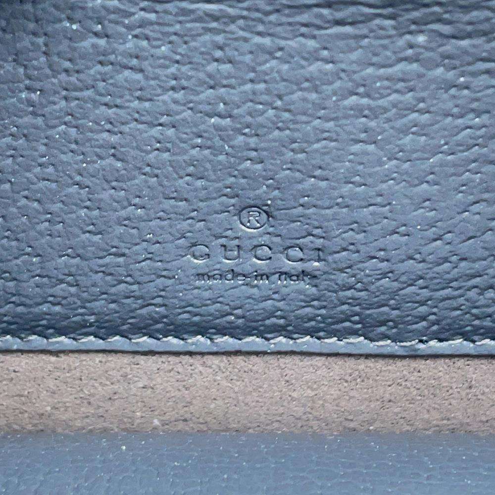 GUCCI Cutout Interlocking G Shoulder Bag Black/Gray 725341 GG SupremeCanvas Leather
