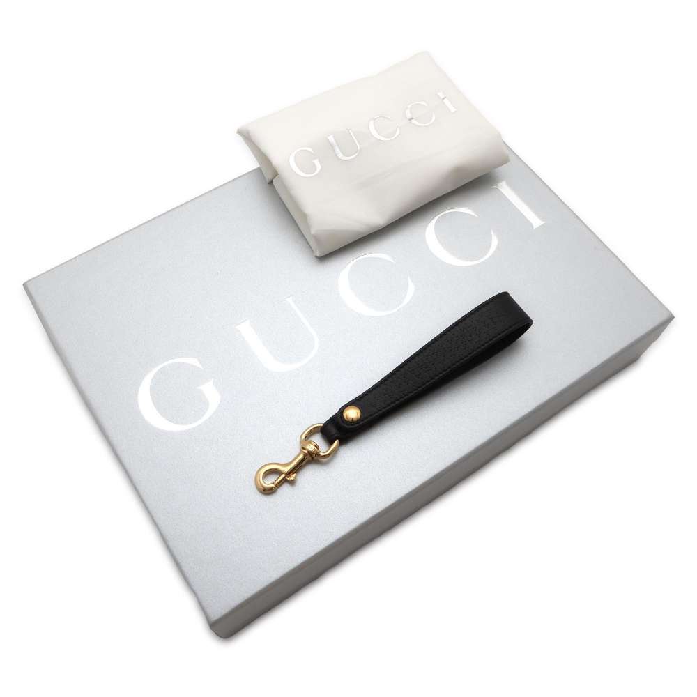 GUCCI HorsebitClutch Bag Black 700524 Leather