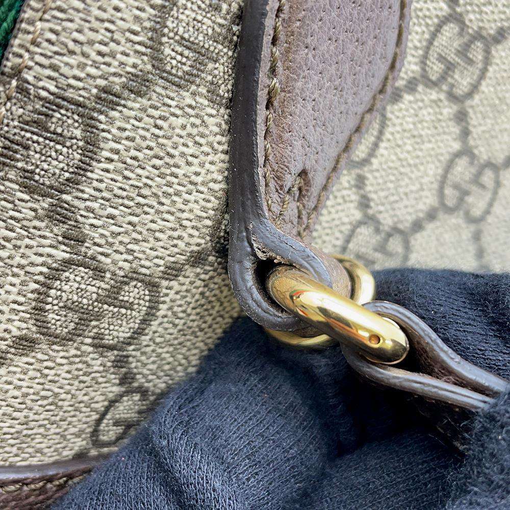 GUCCI Ophidia GG Supreme Handbag Brown/Red/Green 524533 GG SupremeCanvas Leather