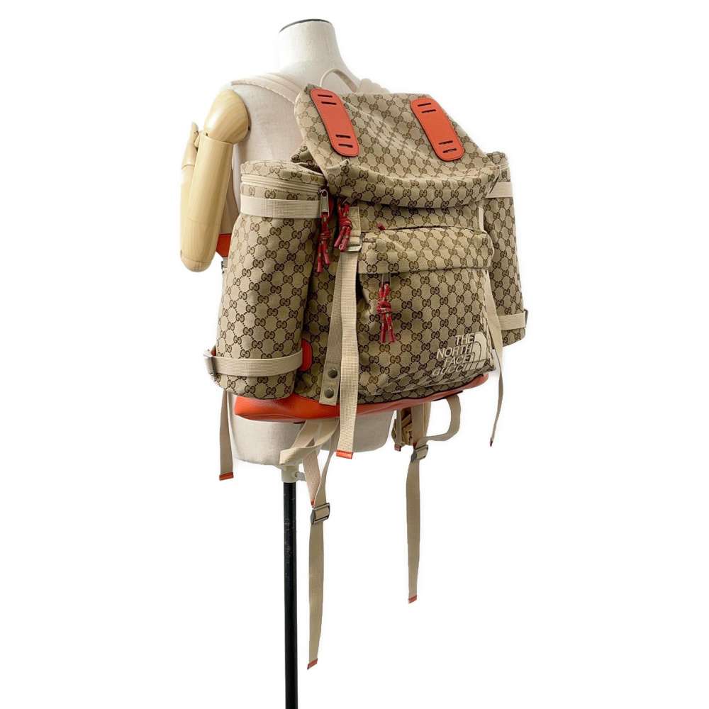 GUCCI North Face Collaboration Backpack Brown/Orange 650294 Canvas