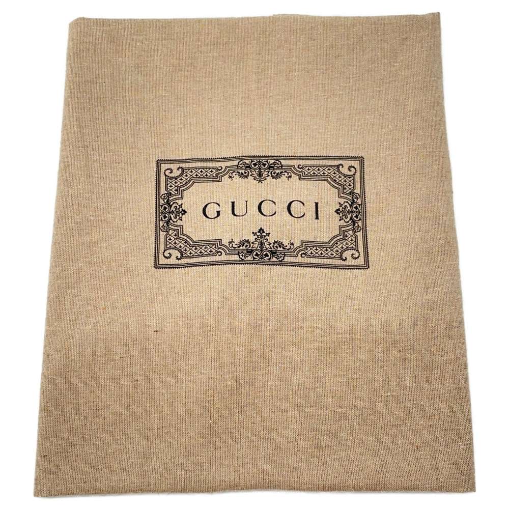GUCCI Square G Rabbit Medium Backpack Red/Beige/Brown 696013 Leather Nylon