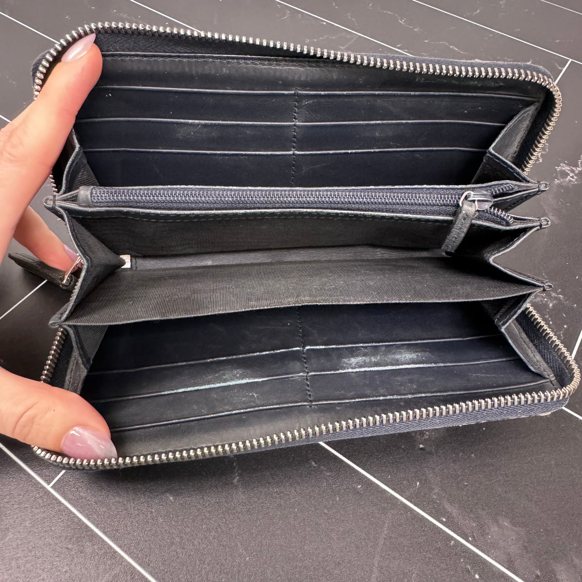 Gucci Patches Blue Coated Canvas Zippy Wallet