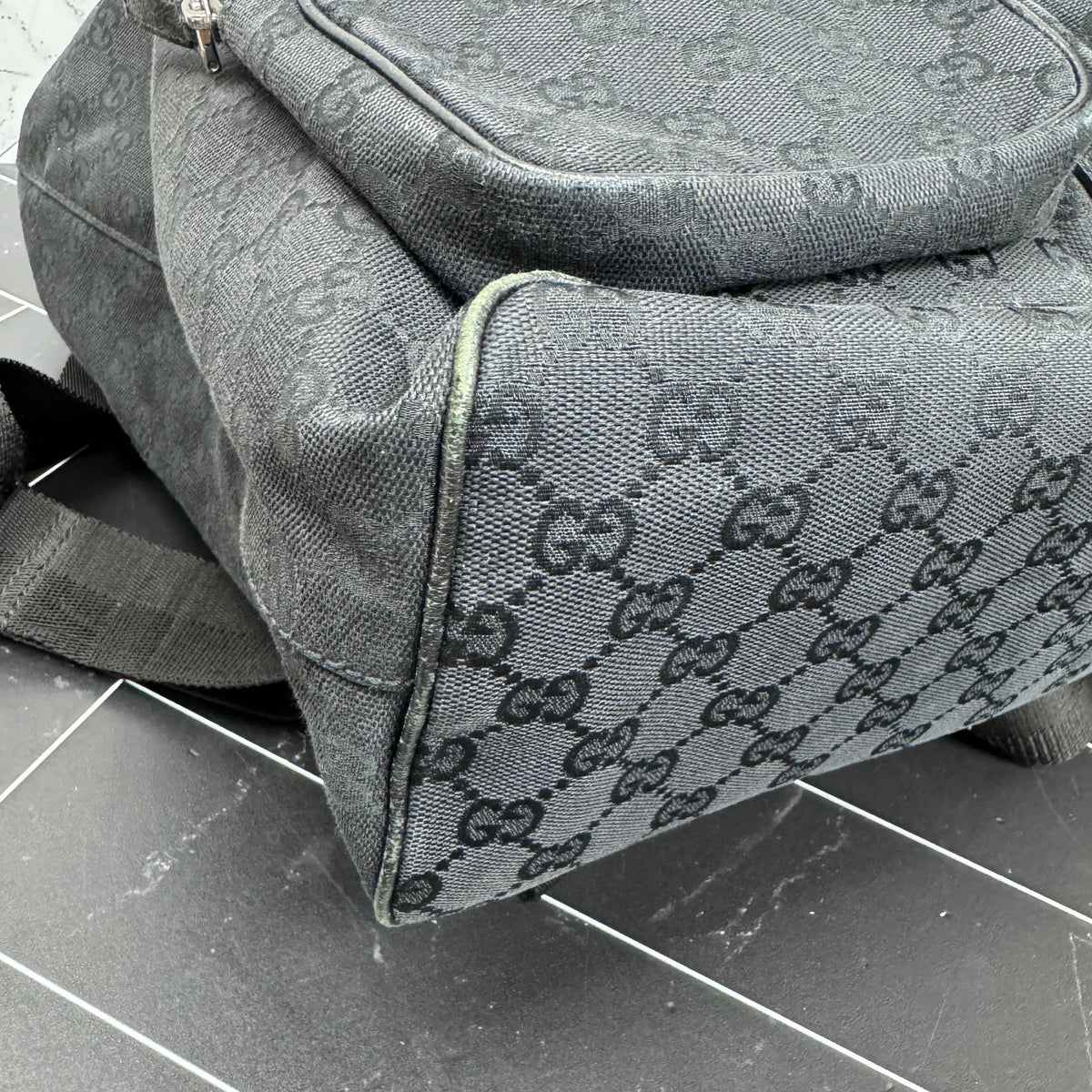 Gucci Black Canvas Backpack