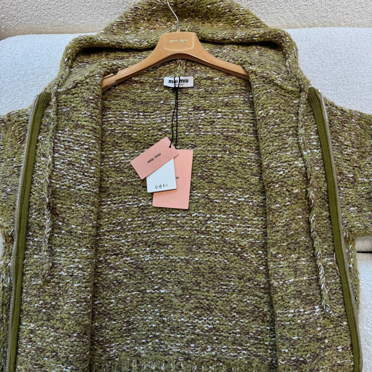 MIU M ZIP CARDIGAN