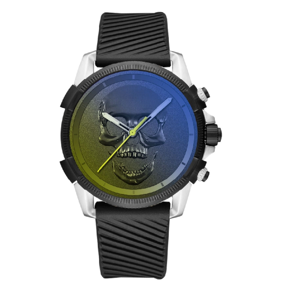 Ed Hardy Men's Black Silicone Strap Watch 48mm