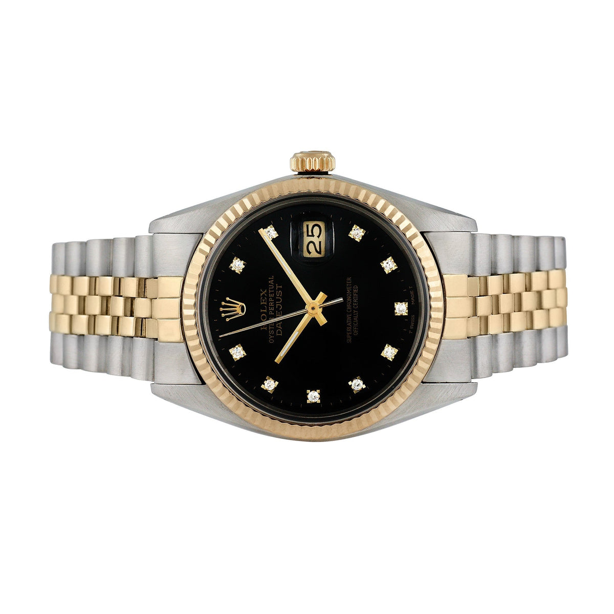 Rolex Men's Two-tone Datejust with Factory Diamonds, item #38