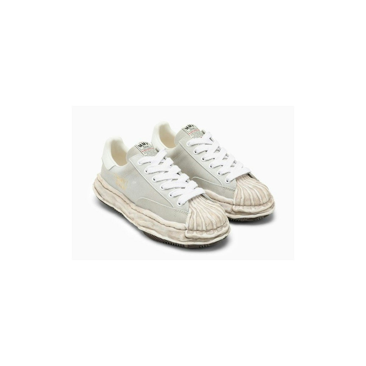 BLAKEY LIGHT GREY LEATHER LOW TRAINER