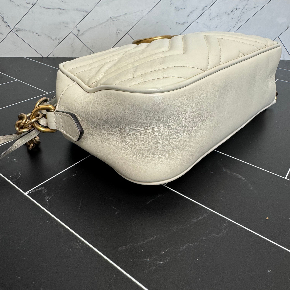 Gucci White Marmont Crossbody