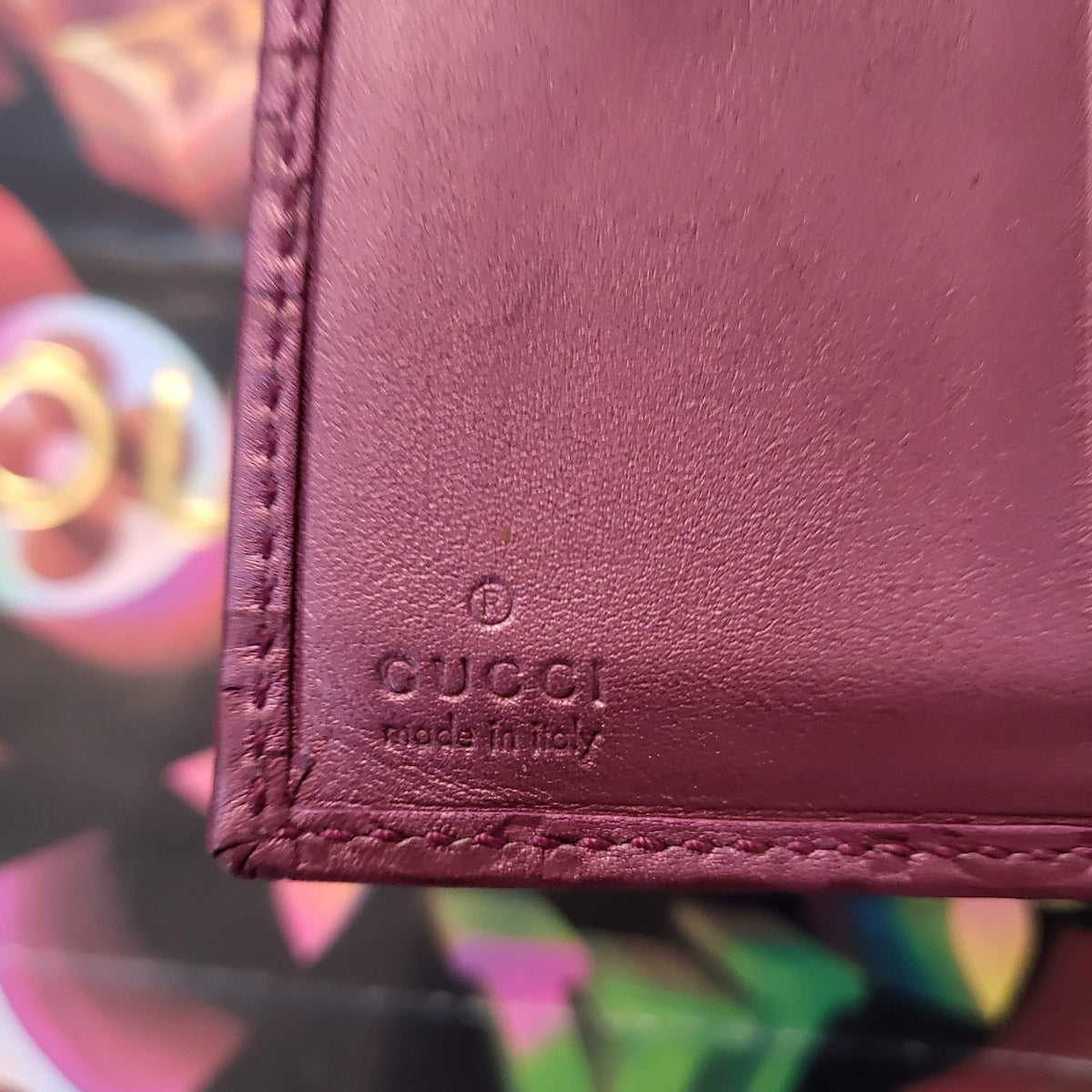 Authentic Gucci Metallic Guccissima Heart Travel Wallet