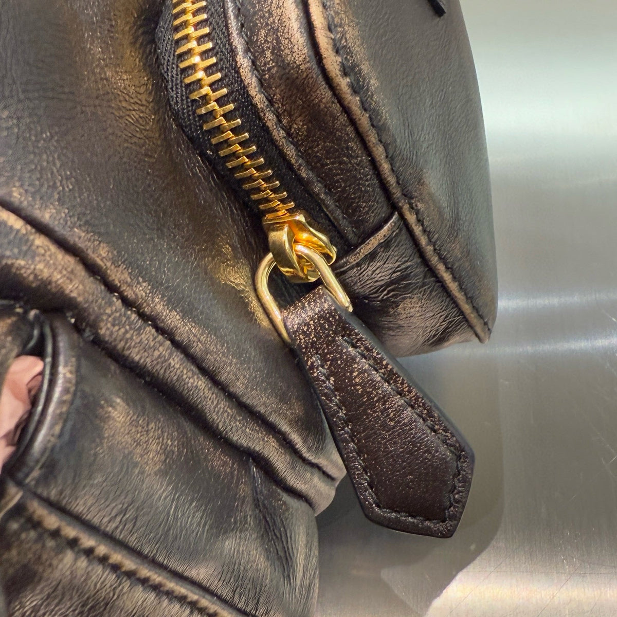 MIU M POCKET NAPPA LEATHER BAG